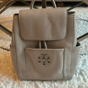Tory Burch gray leatherbackpack
